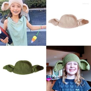 Berets Casual Funny Crochet Pullover Parent-Children Knitted Hat Woolen Big Ear Beanies For Street ShootingBerets