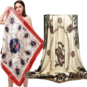 Women Silk Square Scarf Lady Bandana Head Wrap Shawl Satin Foulard Female Large Hijab Neckerchief Scarves Headband 220516