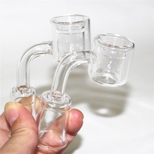 Smoking Double Walls Quartz Nail Thermal Bangers with 10mm 14mm 18mm Male Female Thick Quartz Banger for Glass Bong Water Pipes
