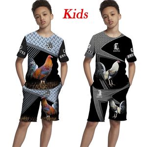 Lustige 3D-gedruckte T-Shirts Sets Kinderkleidung Mode Herren Trainingsanzug Sport und Freizeit Sommer Mädchen Jungen Kleidung Anzug 220617