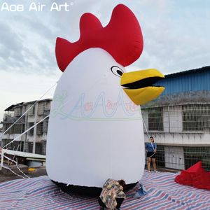 Ace Air Art tarafından yapılan açık park çim dekorasyon restoranı sergisi için popüler 5mh şişme hayvan hava üflemeli tavuk kafası