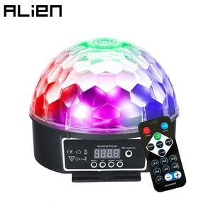 Ali Magie großhandel-Alien Farben LED Disco Ball DMX Kristall Magic Ball Bühnenbeleuchtungseffekt DJ Party Weihnachtsklang aktiviertes Licht mit Fernbedienung