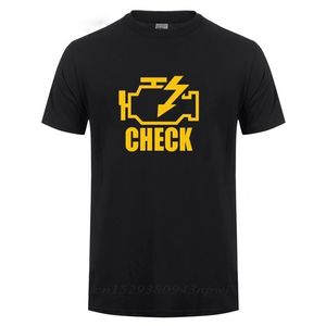 Mechanic Auto Repair Check Engine Light T-Shirt Funny Birthday Gift For Men Daddy Father Husband Short Sleeve Cotton T Shirt Tee 220325