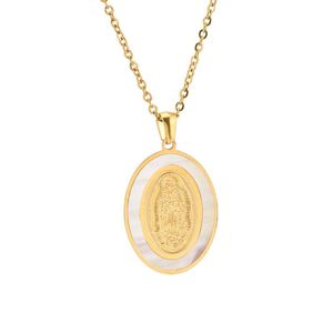 Mother shellfish pendants Stainless Steel Religious Catholic Goddess Jewelry the Madonna Virgin Mary Holy mom of God pendant necklace Women Pendants