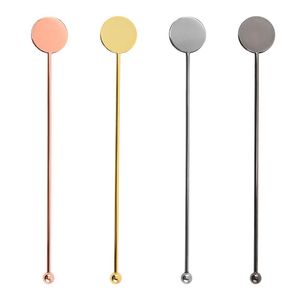 304 Stainless steel mixing stick Bar tool cocktail stick fruit juice milk tea coffee spoon stirring Swizzle sticks