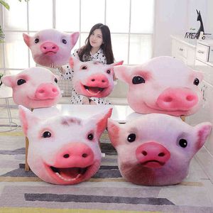 50Cm70Cm Creative Piggy Plush Cushion Soft Cartoon Animal Double Printing Pig Filled Pop Sofa Chair Cushion kids Friend Gifts J220729