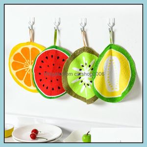 Handduk Home Textiles Garden LL Lovely Fruit Print Hanging Kitchen Hand Microfiber Handdukar snabbtorkat rengöring Rag Dish Cloth DHJS2