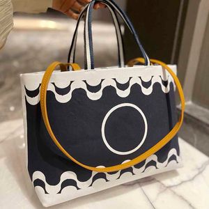 Womens Crossbody Designer Beach Bags Canvas Multi-color Classic Handbags Timeless Diamond Quilting Shoulder Bag Contrast Print Double Handle Handbag 35*25CM ZH