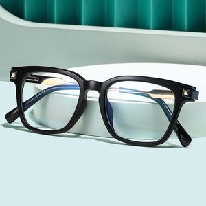 ファッションサングラスフレーム男性と女性用光学メガネ処方アイウェアフルリムプラスチックスクエア眼鏡スプリングヒンジアンチ