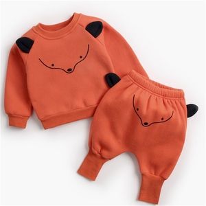 Baby Anzug Herbst Winter Baby Junge Cartoon Nette Kleidung Pullover Sweatshirt Top Hose Kleidung Set Baby Kleinkind Mädchen Outfit Anzug LJ201223