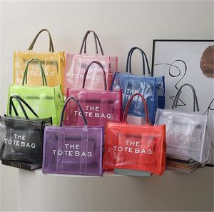 Large Capacity Pvc Mesh Tote Women Shoulder Bag transparent beach Bags for designer Fashion letters Printing Crossbody Bag Female Handbag bolsa feminina