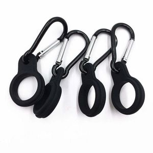 Water Bottle Holder With Hang Buckle Carabiner Clip Key Ring Fit Cola Bottle Shaped Silicone Carrier DH0355