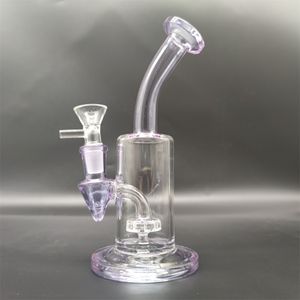 7 In vetro viola Bong Recycler Vetro Acqua Bong Tubi Joint Tobacco Narghilè 14mm Ciotola Magazzino locale