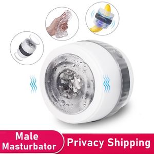 Asenzas Automatico Maschio Masturbator Cup Vagina Simulator Vibratore Masturbazione Pompino Pussy Pene Pene Pene Sexy Giocattoli da uomo per adulti