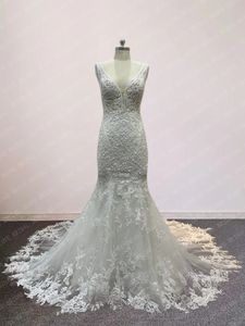Backless Nouveau arrivée en dentelle complète Mermaid Wedding Bridal Dress Robe