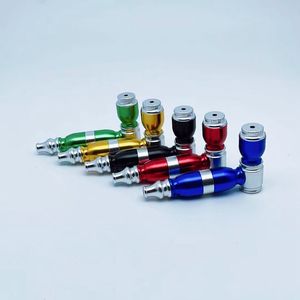 Ultimi tubi filtranti colorati in lega metallica Tabacco secco alle erbe con tappo di copertura della ciotola Maniglie rimovibili Portasigarette dal design innovativo portatile DHL Free