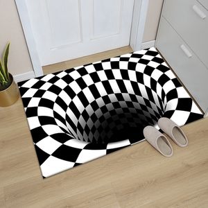 3D Vortex Illusion Carpet Non slip Floor Mat Area Rug Abstract Geometric Print Optical Home Living Room Bedroom Doormat