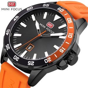 MINI FOCUS Luxury Brand Mens Watches Waterproof Quartz Fashion Sports Wristwatch Relogio Masculino Reloj Hombre Silicone Strap 220530
