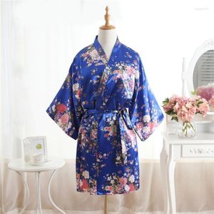 Roupa de sono feminina PLUS TAMANHA MULHERES MINI KIMONO CURTO DO RODO DO BAIO DE ROZ MULHERES RAYON RAYON YUKATA PIJAMA MUJER MDN003