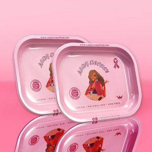 180x140 Cigarette Trays Pink girl print RAW Cartoon Rolling metal Smoking Tray Hand Roller Smokings Accessories Tobacco Grinder Tools