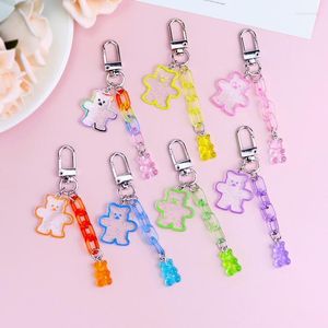 Keychains Candy Color Gummy Bear Keychain for Women Cute Harts Charms Keyring Fashion Llavero Jewelry Gifts WomenKeychains Emel22