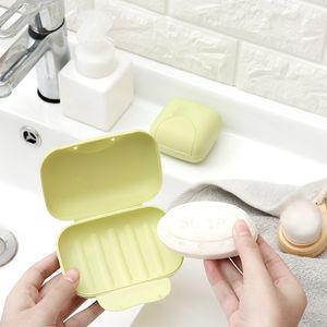 Draagbare zeepgerechten zeep container badkamer reizen thuis plastic zepen doos met dekking kleine grote maten snoep kleur E3