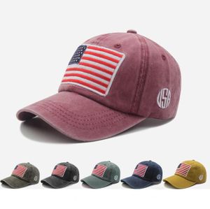 Berretto da baseball con bandiera americana da uomo Cappello militare tattico in cotone militare USA Cappello hip-hop unisex Cappelli sportivi Cappelli da esterno 6 colori