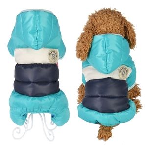 冬の犬の服ジャンプスーツペット暖かいジャケットウォータープルーフコート小さな子犬のためのフード付き服チワワパグ衣装Y200917