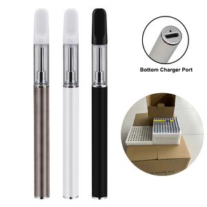 TH205 Ceramic Vape Pen Glass Cigarette Kits 350mAh Rechargeable Battery 0.5ml 0.8ml 1.0ml Carts White Black Silver Slim Pens With Micro USB Charging Port Customized