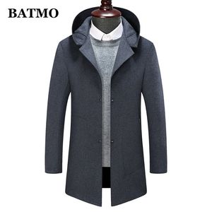 BATMO arrival high quality wool hooded jackets men s trench coat plus size M 1988 LJ201110