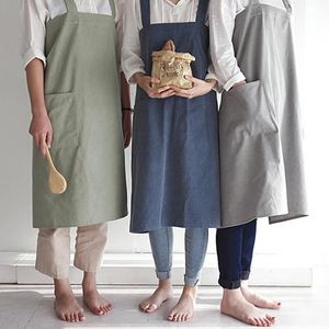Matlagning av förkläde som arbetar målning s bomullslinne övergripande japansk stil kök blomma butik för män kvinnor barn y200103
