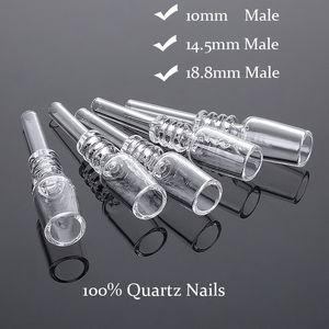 100％クォーツネイルスモーキングアクセサリー10mm 14mm 18mmオプションフィルターヒントストローチューブガラスタンクミニネクターコレクターキットGQB19