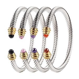 Braccialetti di branchi di bracciale a cristallo di bracciale aperto di braccialetti di bracciale ad arco d'acciaio in acciaio da donna in acciaio di titanio da donna braccialetti d'amore