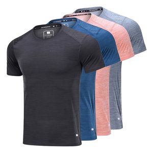 Wysokiej jakości koszulka dla mężczyzn Krótkie rękawy Koszulki Fitness Szybkie suszenie Ubrania ćwiczenia siłowni koszule sportowe Tops 220429