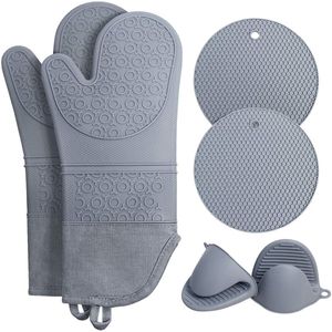 6 Pz/set Guanti Da Forno Cottura Anti-Guanti Resistente Isolamento Pad Forno A Microonde Tappetino In Silicone Utensili Da Cucina 220510