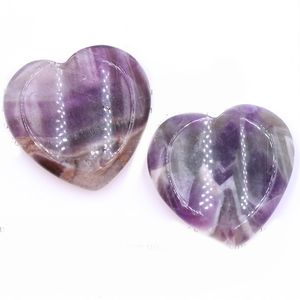 Loose Heart Healing Stone Love Pocket Palm Amethyst Worry Stone for Anxiety Reiki Balancing Rocks Gemstone Farmhouse Kitchen Home