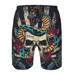 Men's Shorts Swimwear Mens Swim Beach Swimming Trunks For Man Vintage Colorful Skull Swimsuit Surf Board Bathing SuitMen's