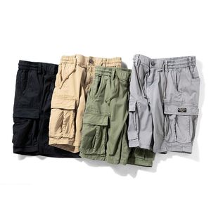 Mäns shorts Herrens stora storlek Casual Overalls Trend Slim Solid Color Khaki Black Grey High Quality Cargo Shortsmen's