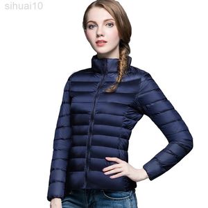 Jaqueta Down Women Ultra Light Down Jacket Down Women Feather Windbreaker leve casaco curto parkas 90% Casaco de pato sobretudo L220730