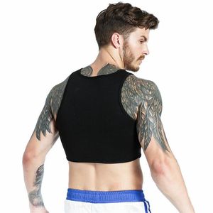 Fußball Schutzausrüstung Bruststütze Neopren -Zahnspangen atmungsaktivem Sommer Basketball Sport Training Schwarze Männer Weste Running Fitnessstudio Clo312f