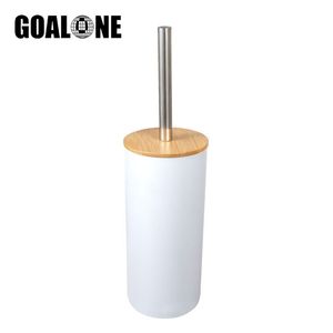 Goalone Bambu Toliet Borste Set Freestanding Plastic Toliet Bowl Borste för badrum Lång handtag Toliet Cleaner Borste med hållare 220624