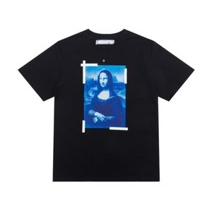 ファッションオフデザイナーメンズTシャツブランドオフトップスティーラグジュアリーTシャツ男性女性宗教油絵の手紙バックアローx TシャツルーズコットンショートスリーブF549