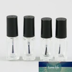 24 x 3 ml 4 ml kleine, quadratische, nachfüllbare Nagellack-Glasflaschen, Mini-Glas-Nagelglasfläschchen, Behälter mit schwarzem Pinseldeckel