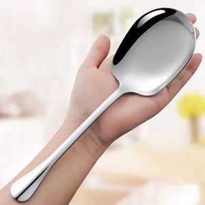 Kitchen Dinner Dish Public Spoon Soup Restaurant Large Stainless Steel Distributing Spoon Buffet Serving Spoon LX4871