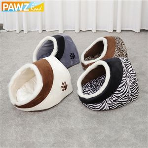 Pet Dog Puppy Cat Warm Bed House Plush Cozy Nest Mat Pad Sofa Sleeping Kennel Home Matscama redonda perro LJ200918