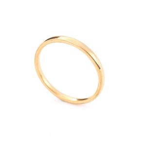 women rings fashion personality gold ring 2mm curved inner and outer spherical smooth stainless steel all-match thin ring239H