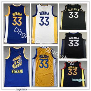 Stitched Men Basketball James 33 Wiseman Jerseys 2021 New City Yellow Navy Blue White Black Gold Shirts High Q jerseys