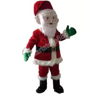 Högkvalitativ Santa Claus Mascot Kostym Stage Performance Cartoon Character Outfit Performance Halloween Party Dress
