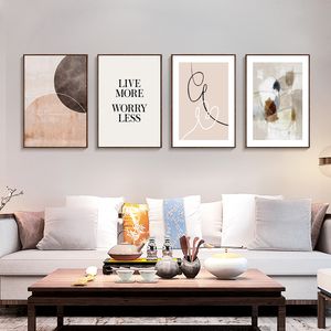 Abstract Line Quotes Flowers Wall Art Canvas Painting Nordic Minimalism Posters And Prints Wall Pictures For Living Room Decor