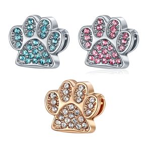 Helt nytt populärt 925 Sterling Silver Fashion Charm Originalfärgad diamanttecknad djurklopärlor för original Pandora Ladies Armband Jewelry Gift